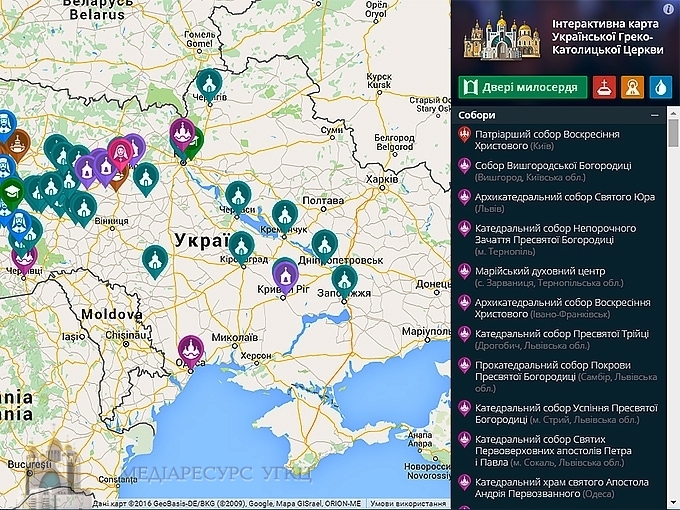 Новий інтернет-проект «Інтерактивна карта УГКЦ»