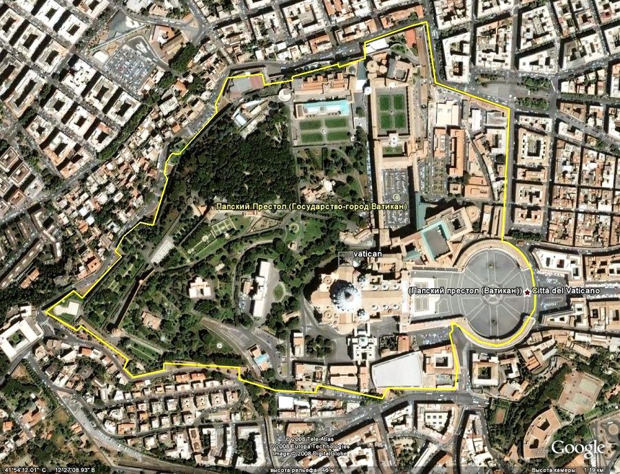 Межі держави Ватикан по Латеранських угод 1929 р