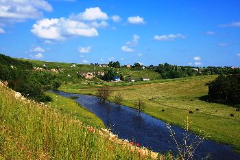 Двоє селян і ріка